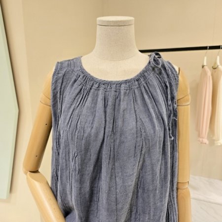 어깨끈 루즈핏 민소매 린넨블라우스