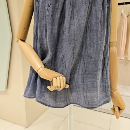 어깨끈 루즈핏 민소매 린넨블라우스