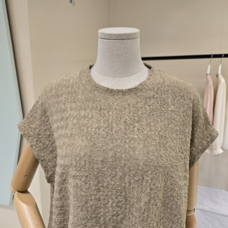 루즈핏 스트링 엠보 티셔츠