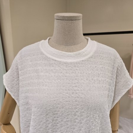 엠보 스트링 루즈핏 티셔츠