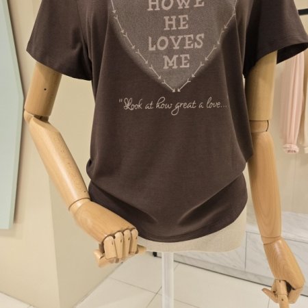 옆주름 러브미 라운드티셔츠