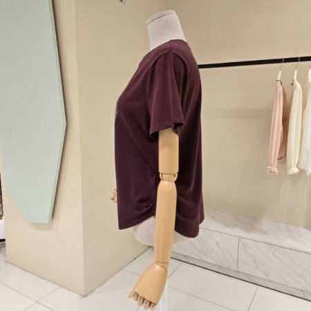 하트 옆주름 라운드티셔츠