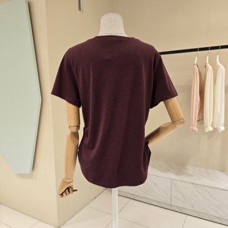 하트 옆주름 라운드티셔츠