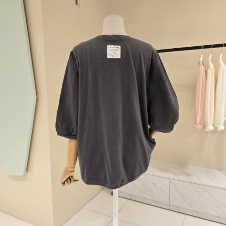 박시핏 수국 린넨티셔츠