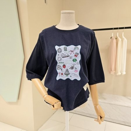 디스코패치 린넨 티셔츠