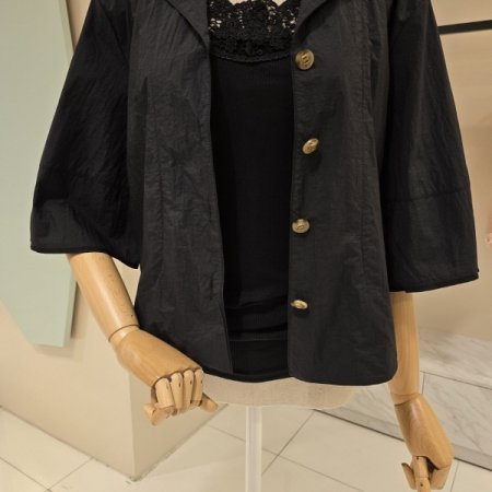 심플 셔츠형 폴리자켓