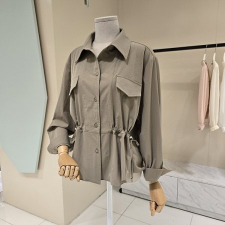 스트링 셔링 셔츠블라우스