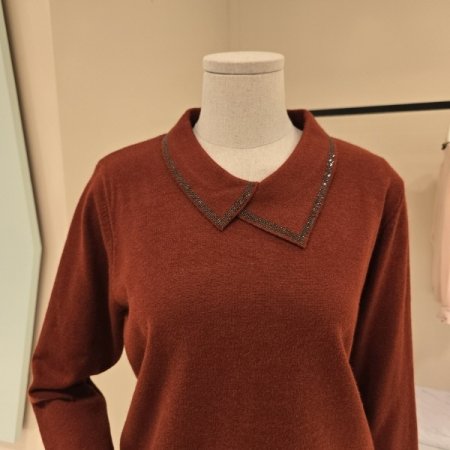 언발 스톤 카라 니트