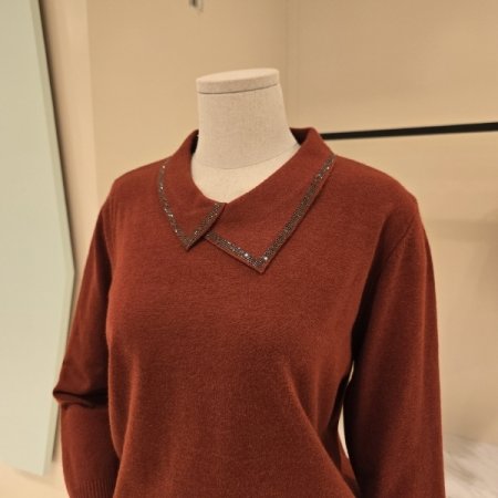 언발 스톤 카라 니트