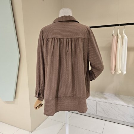 언발 줄단추 카라블라우스