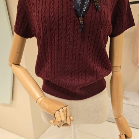 스카프 가을 꽈배기 니트