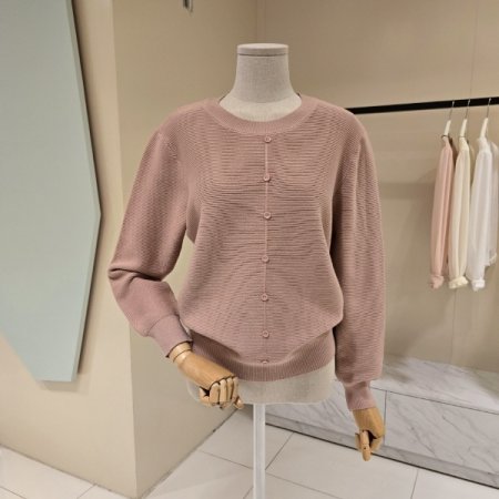 심플 단추 라운드 니트