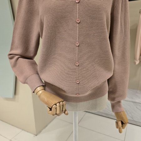 심플 단추 라운드 니트