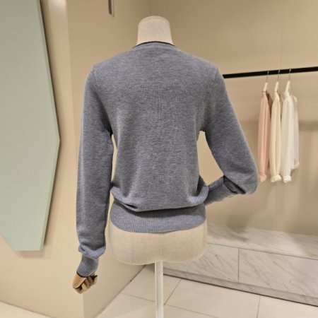 숄부착 심플 라운드 니트