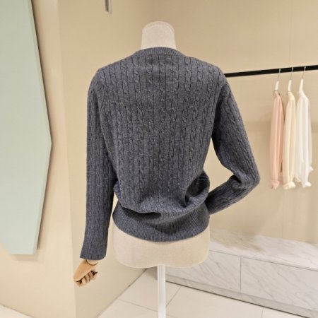 꽈배기 은행큐빅 라운드니트