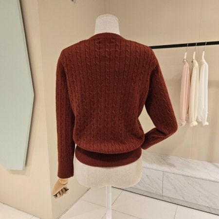 은행장식 라운드 꽈배기니트