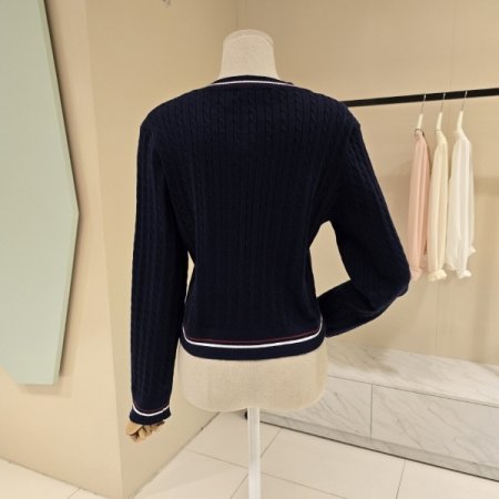 라운드 꽈배기 숏 가디건