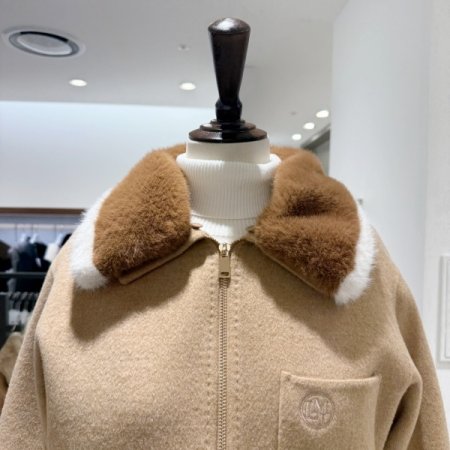 털카라배색 핸드메이드 배머점퍼