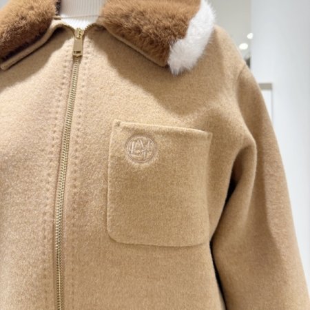 털카라배색 핸드메이드 배머점퍼