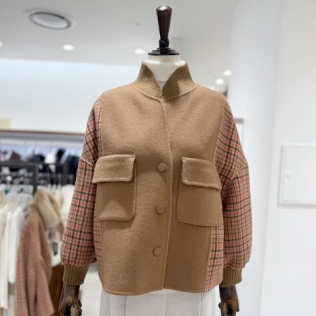 하이넥 볼륨 울자켓