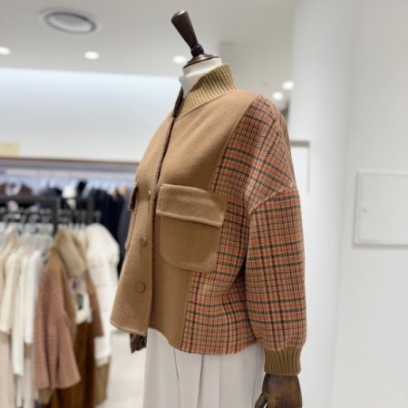 하이넥 볼륨 울자켓