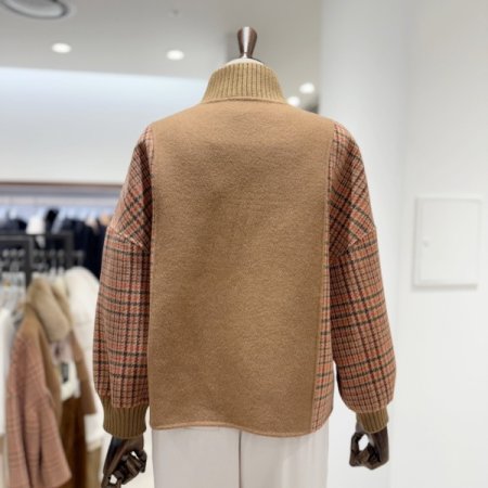 하이넥 볼륨 울자켓