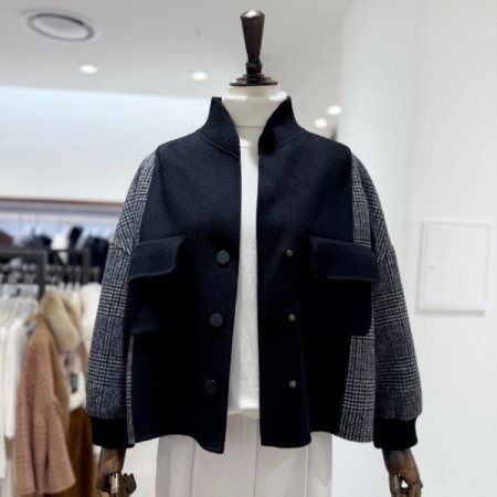 하이넥 볼륨 울자켓