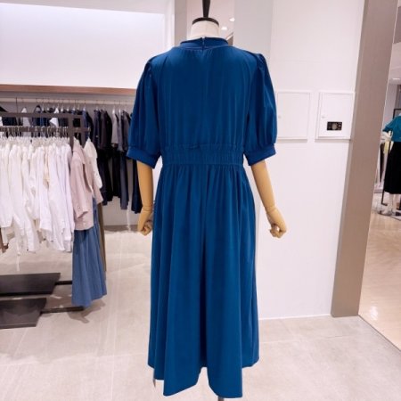 브이넥 셔링 원피스