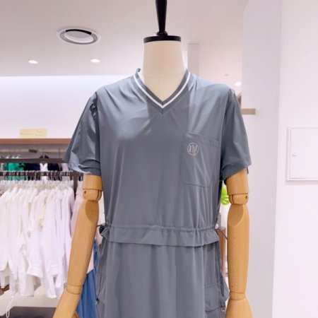 브이넥 아노락 원피스