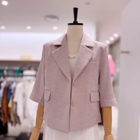 버튼 반팔 자켓