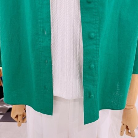 비비드 린넨 카라 5부자켓