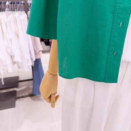 비비드 린넨 카라 5부자켓