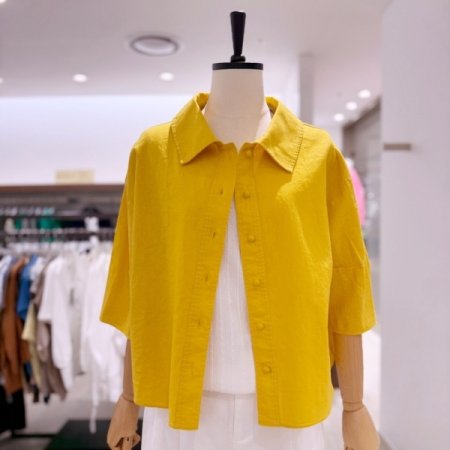 비비드 린넨 카라 5부자켓