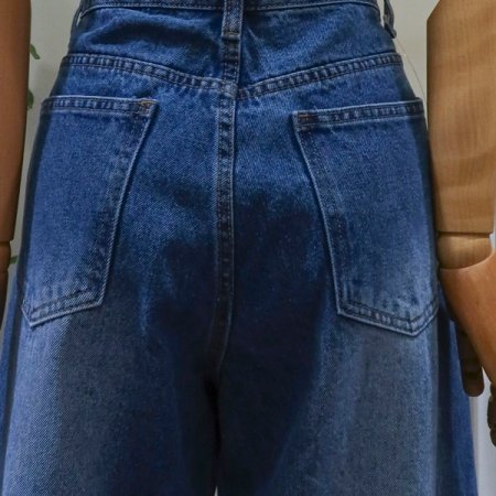 롱핀턱와이드데님팬츠