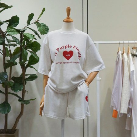 퍼플반바지트레이닝세트