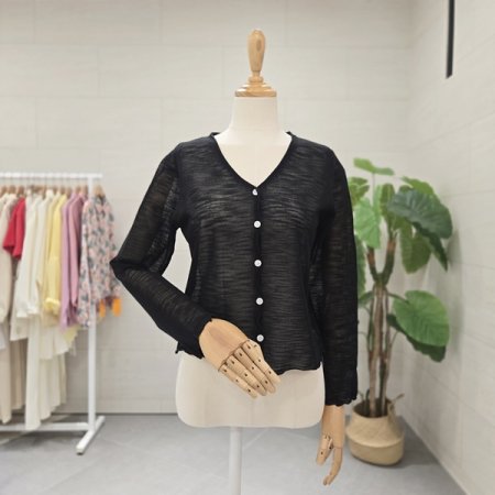 머랭린넨긴팔가디건