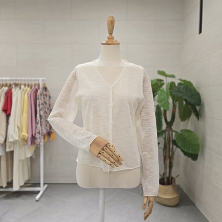 머랭린넨긴팔가디건