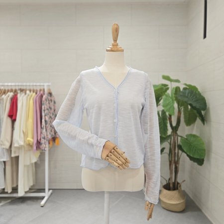 머랭린넨긴팔가디건