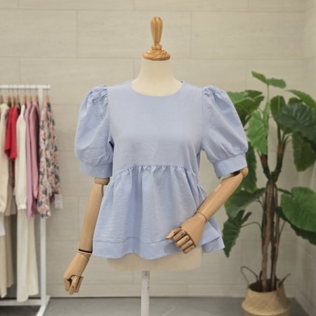 니아퍼프소매블라우스