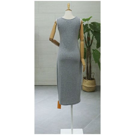 민소매슬림롱원피스