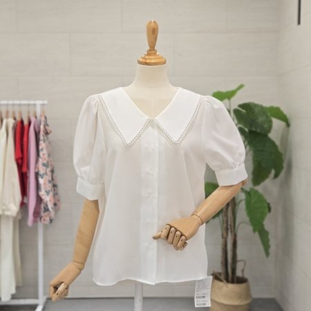 물결레이스카라반팔블라우스