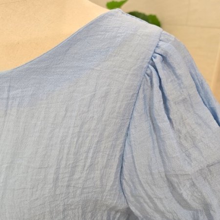 슬리브리본반팔블라우스