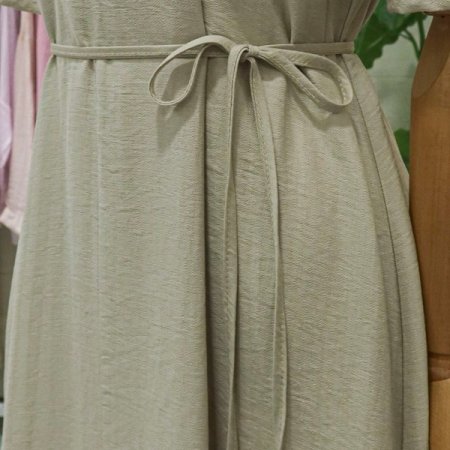 브이넥배색롱원피스