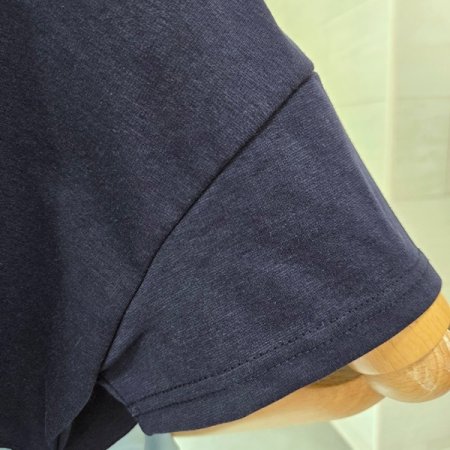 밑단밴딩배색반팔티셔츠