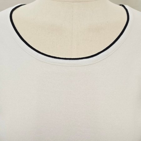 배색민소매티셔츠