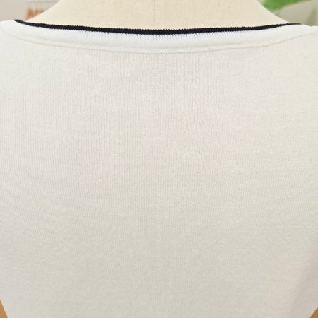 배색민소매티셔츠