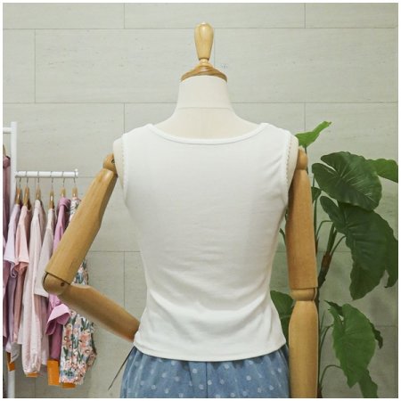 뮤물결민소매티셔츠