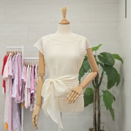 무드랩반팔블라우스