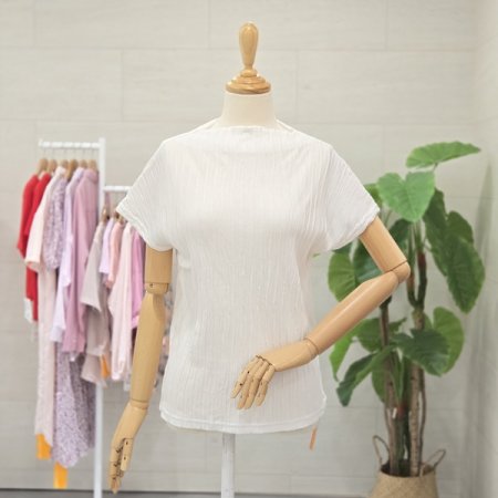 웨이브플리츠링클반폴라티셔츠