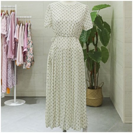 나염스트링주름원피스